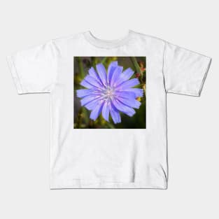 Vibrant Chicory Flower Kids T-Shirt